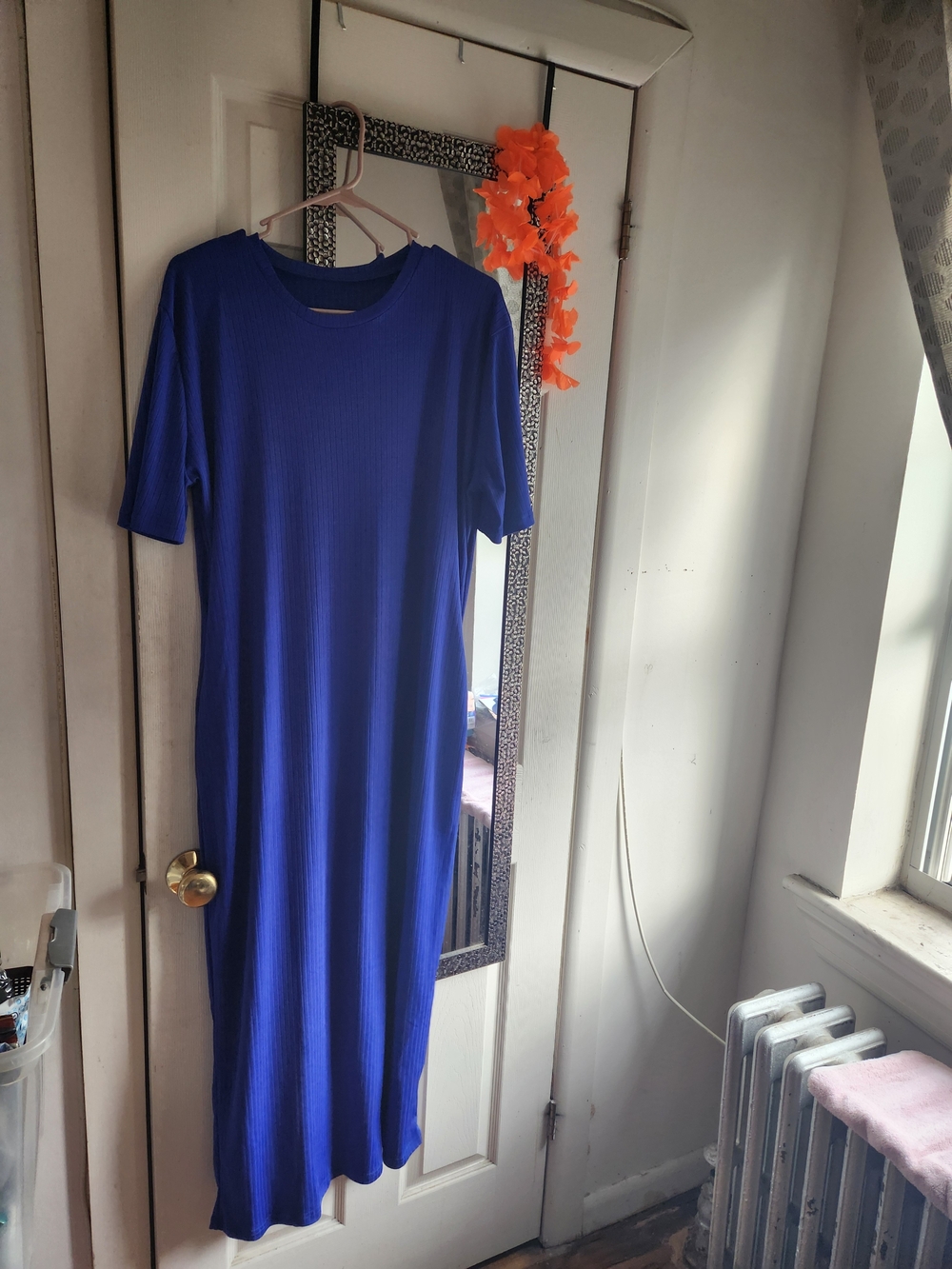 Women’s Royal Blue Ribbed Maxi Dress